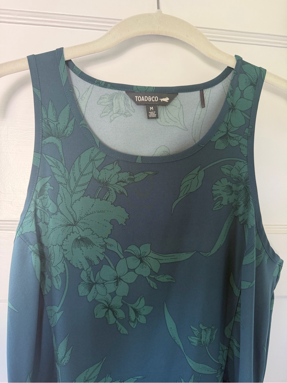 Toad & Company Teal Green Floral Maxi Dress - Sleeveless Scoop Neck